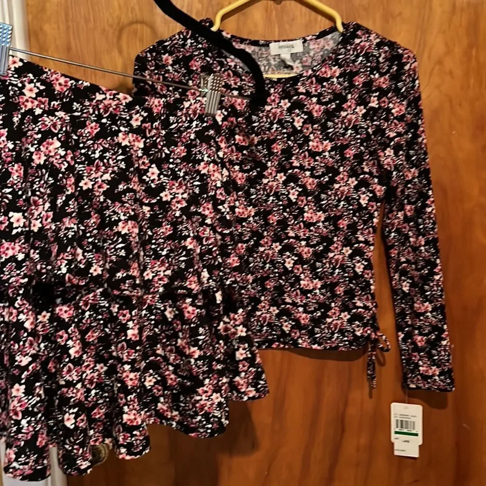 New Floral Shirt and Skirt set